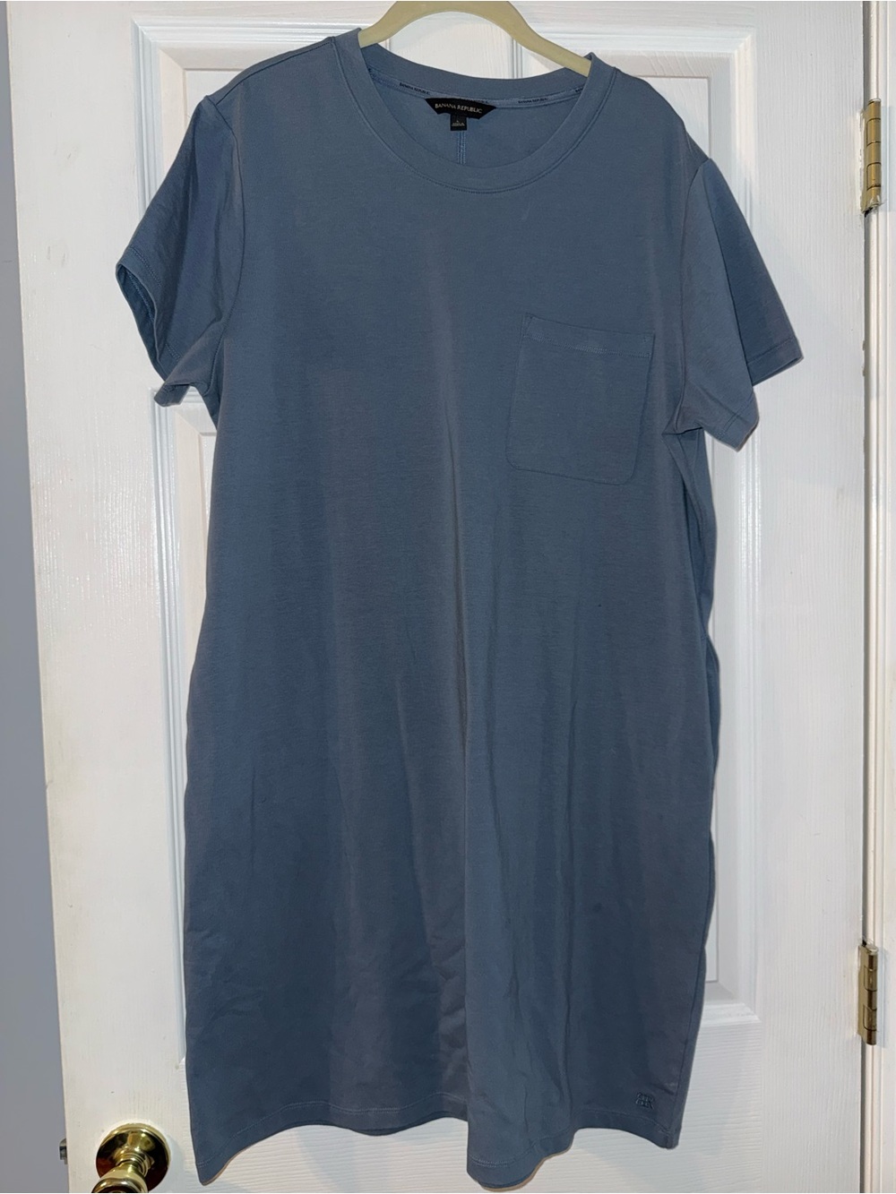 Banana Republic Slate Blue Short Sleeve Midi Dress